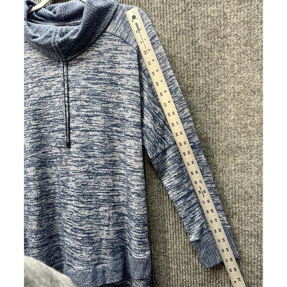 Chicos Zenergy Cowl Neck Tunic Sweater Top Size 0 (4/6) Blue Heather Long Sleeve - Picture 8 of 10